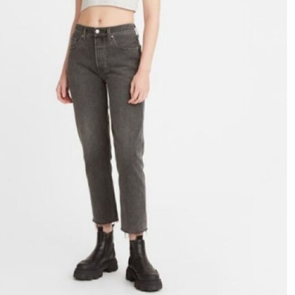 Levi's 501 Distressed Black Raw hem Pants Size 30 EUC - Picture 2 of 11